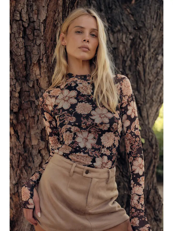 Floral Mesh Top