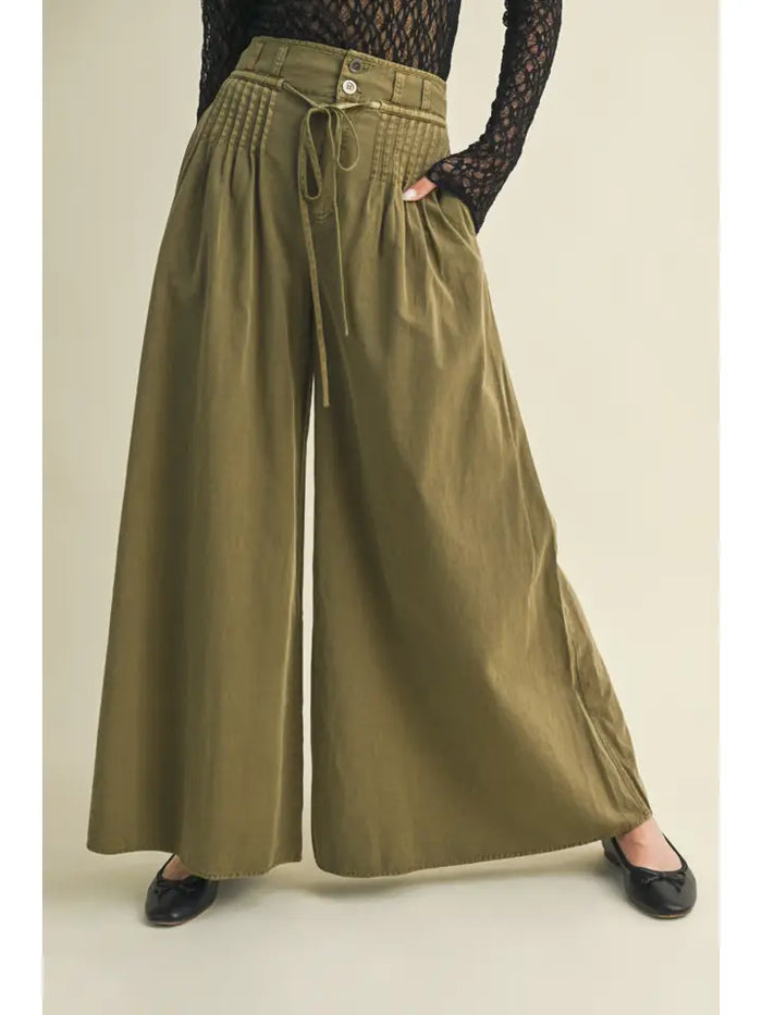 The Pintuck Pants (olive)