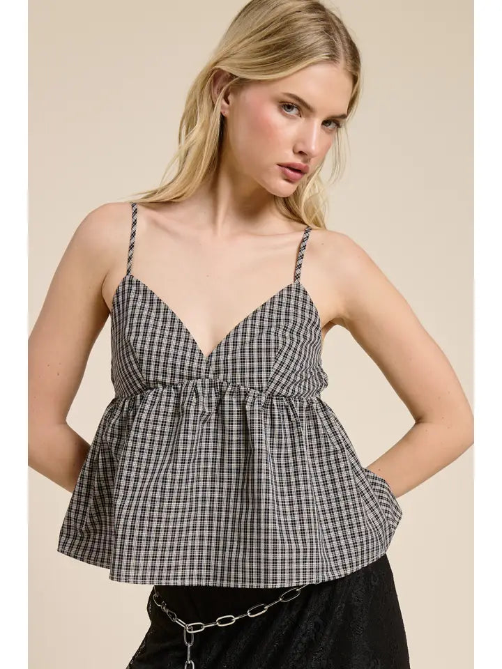 Gingham Tank Top (black)