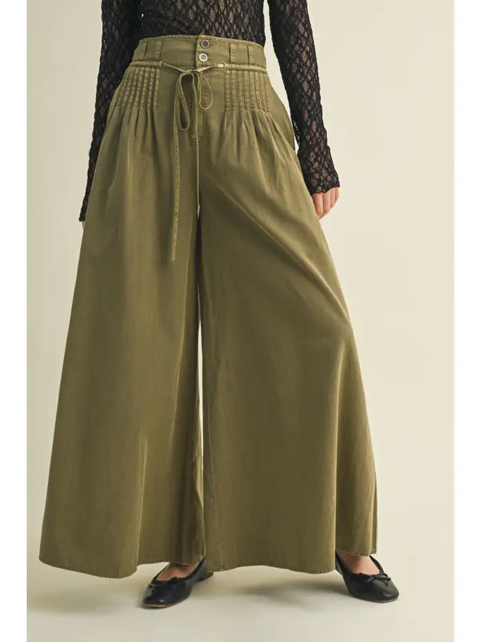 The Pintuck Pants (olive)