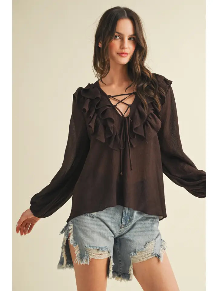 Marietta Blouse (chocolate)