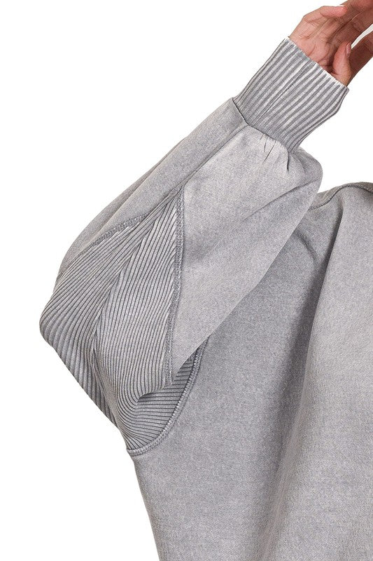 Acid Wash Fleece Sweatshirt