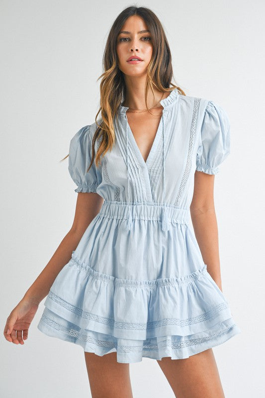 Marion Blue Tiered Dress