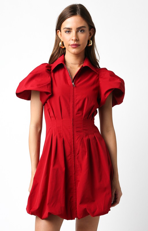 Corrine Zipper Dress (red)