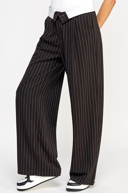 Black  Pinstripe Trousers