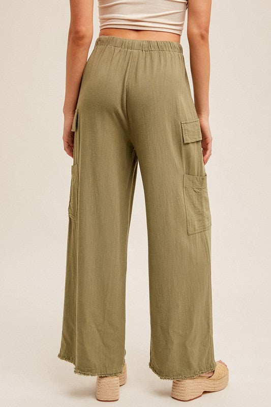The Vaughn Linen Cargo Pants (olive)