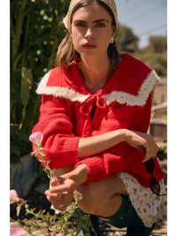 Bowie Red Collared Sweater