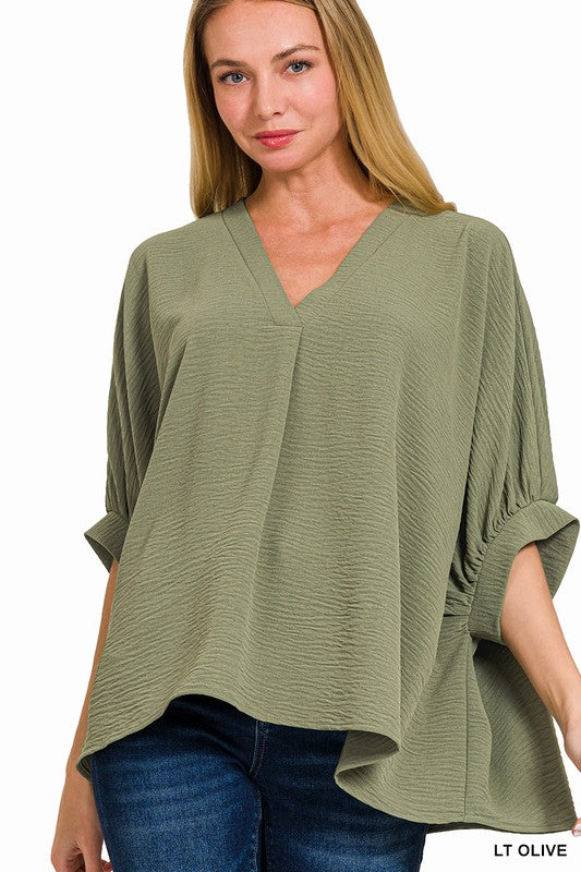 Puff Sleeve Top (olive)