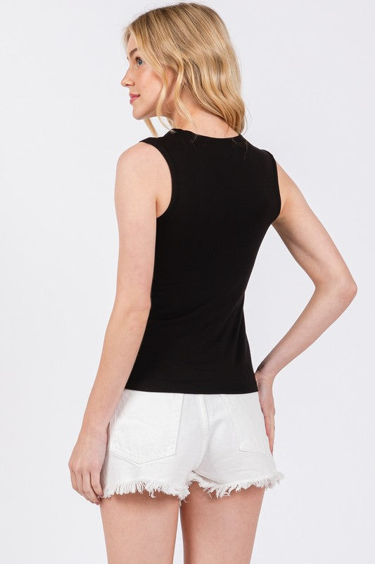 Deep V-Neck Tank (black)