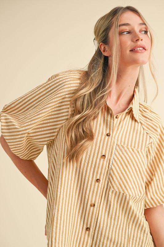 Mustard Striped Blouse