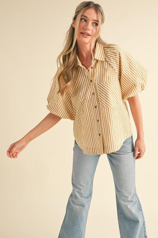 Mustard Striped Blouse