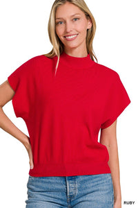 Molly Mockneck Top (ruby)