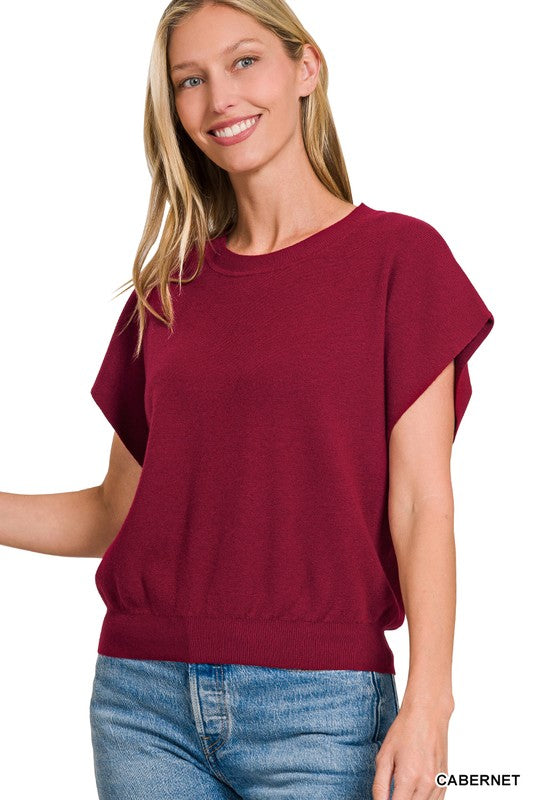 Crewes Sweater Top (burgundy)