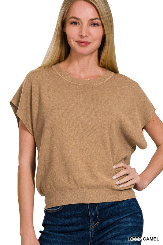 Crewes Sweater Top (deep camel)