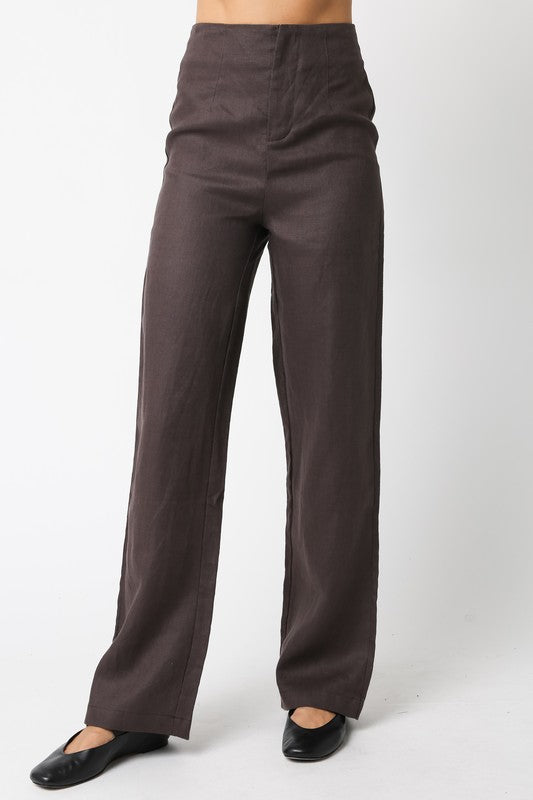 Blair Linen Pants (coffee bean)