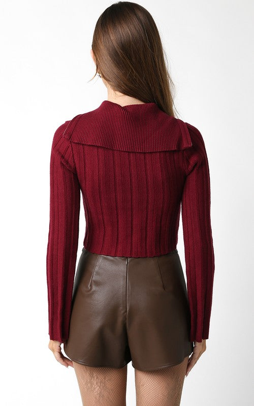 Kendal Sweater Top (burgundy)