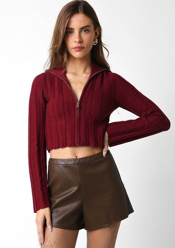 Kendal Sweater Top (burgundy)