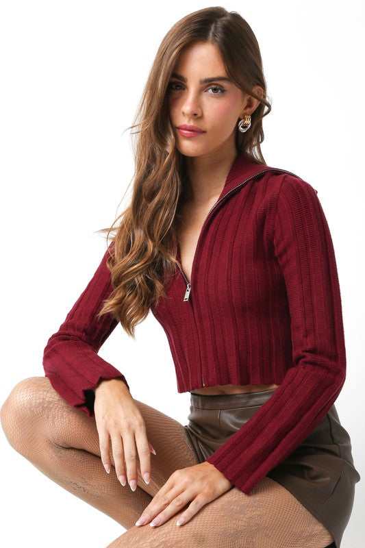 Kendal Sweater Top (burgundy)