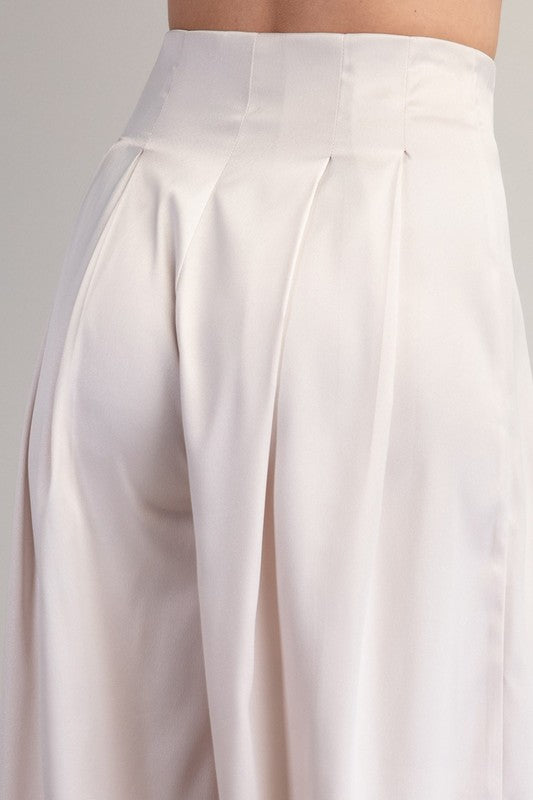 Satin Pleated Trousers