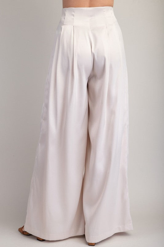 Satin Pleated Trousers