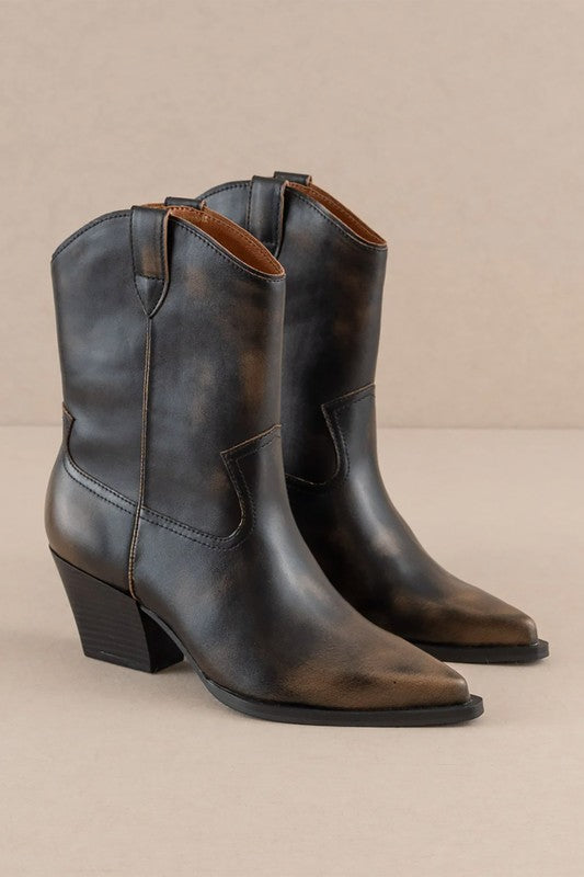 The Ames Western Bootie (dark brown)