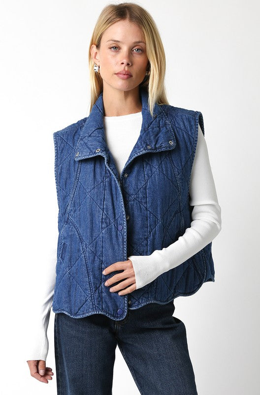 BEST SELLER Quilted Denim Vest