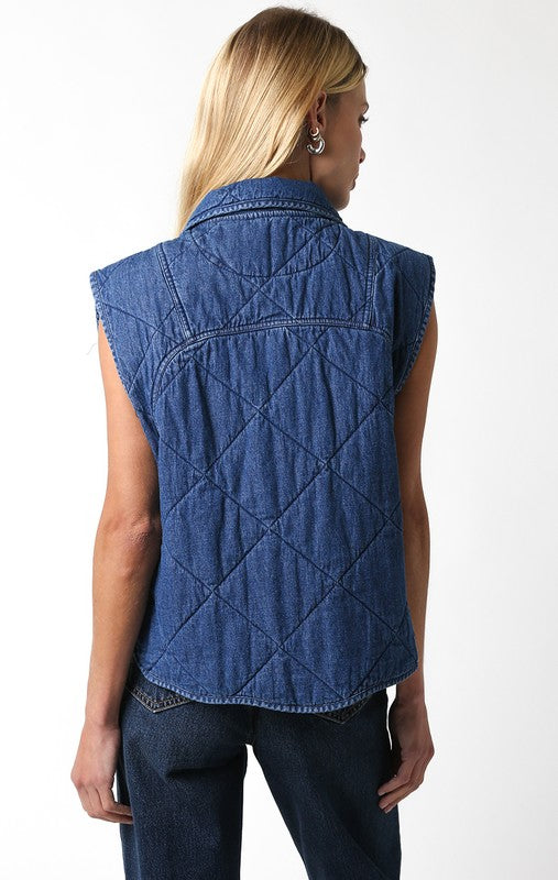 BEST SELLER Quilted Denim Vest