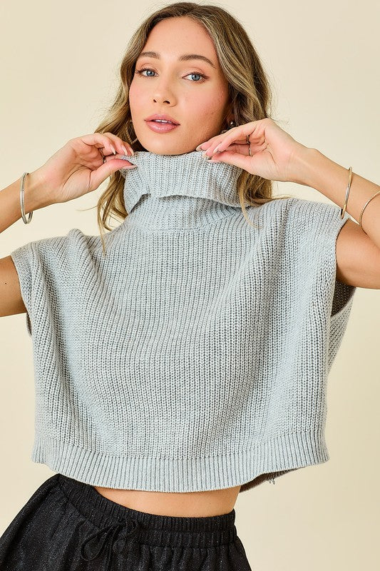 Boxy Turtleneck Sweater (grey)