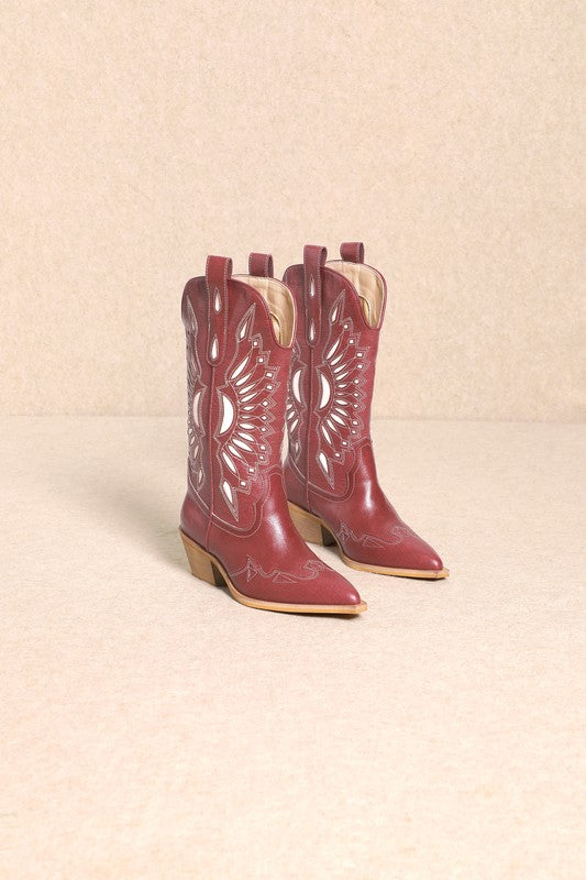 The Ruby Western Boots (burgundy)