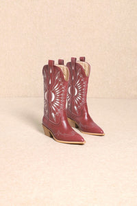 The Ruby Western Boots (burgundy)