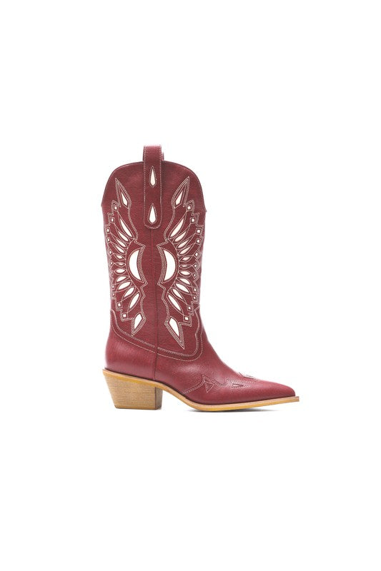 The Ruby Western Boots (burgundy)