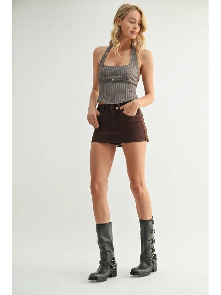Rodeo Denim Skort (chocolate)