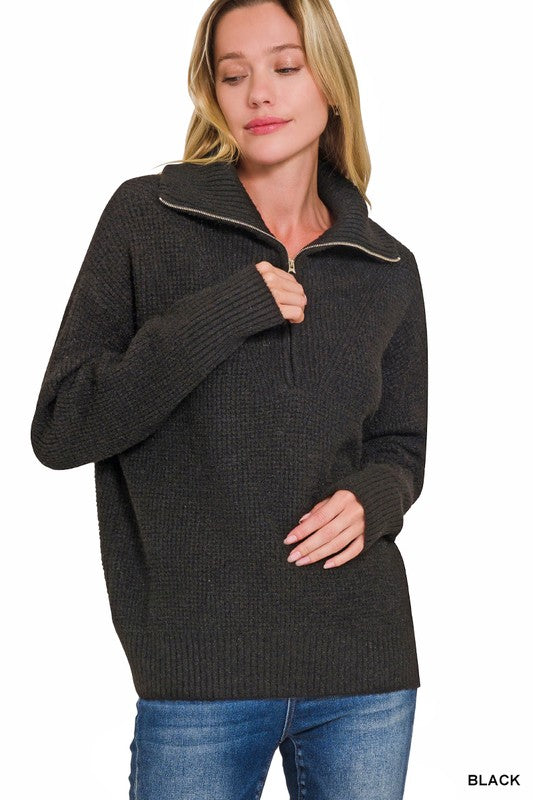 SALE Porter Half Zip Sweater (black)