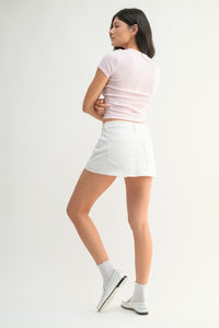 White Denim Skort