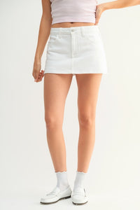 White Denim Skort