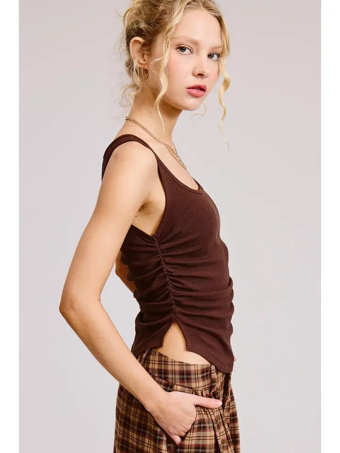 Rory Ruched Tank (chocolate)