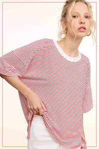 Backroads Drop Shoulder Tee (tomato) - GEORGE-MARY'S
