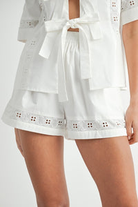 Lacey Louise Eyelet Bow Tie Top