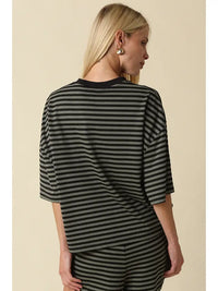 Reese Striped Short Sleeve Top