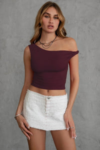 PaimeEORDER  Asymmetrical Top (black cherry)