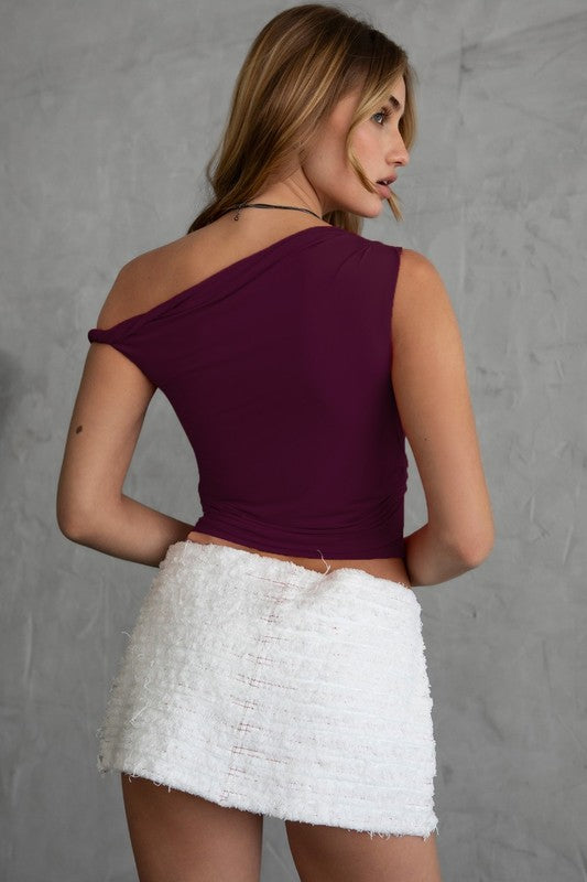 PaimeEORDER  Asymmetrical Top (black cherry)