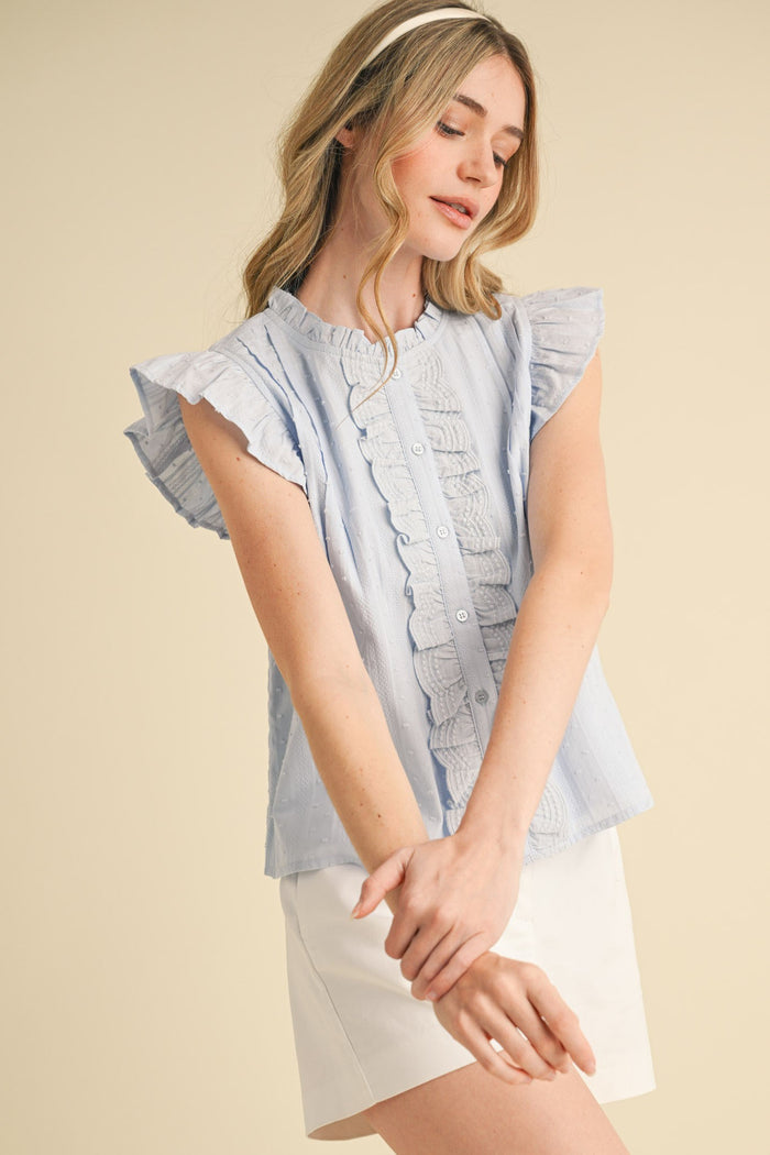 Marcy Ruffle Blouse (blue)