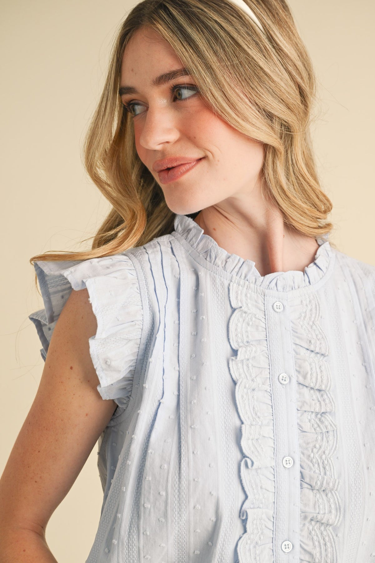 Marcy Ruffle Blouse (blue)