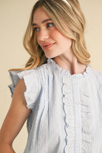 Marcy Ruffle Blouse (blue)