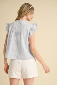 Marcy Ruffle Blouse (blue)
