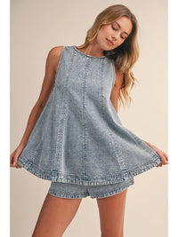 Trapeze Denim Shorts