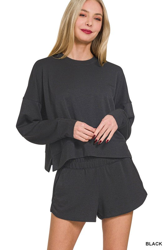 Cozy Boxy Lounge Sweatshirt (black)