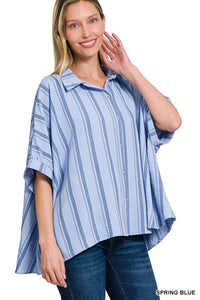 Santa Maria Striped Top (spring blue) - GEORGE-MARY'S