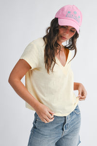 Vaca V-Neck Tee (butter) - GEORGE-MARY'S
