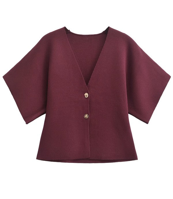 Metal Button Gameday Cardigan (burgundy)